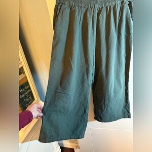 Wide Leg Deep Sage Ankle Pants